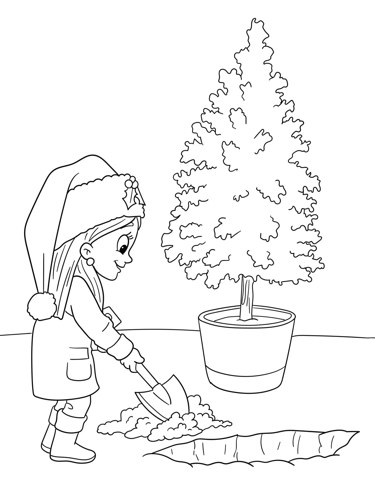Holly Holiday Downloadable Coloring Pages